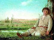 Alexey Gavrilovich Venetsianov Dreaming little shepherd Sweden oil painting artist